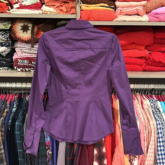 NY & Co purple button down size XS work shirt - Picture 3 of 3